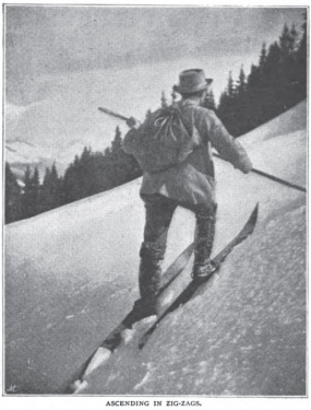 Arthur Conan Doyle ascending in zig-zags. (An Alpine Pass on "Ski")