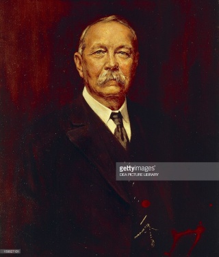 Arthur Conan Doyle's portrait painted by Henry Gates (1927).