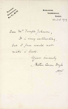 Letter to Mr. Temple Johnson (22 october 1919)