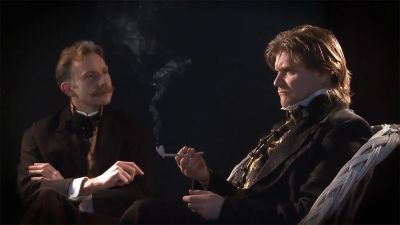 Dr. Watson (Jonathan Goodwin) and Sherlock Holmes (Ken Boyter)