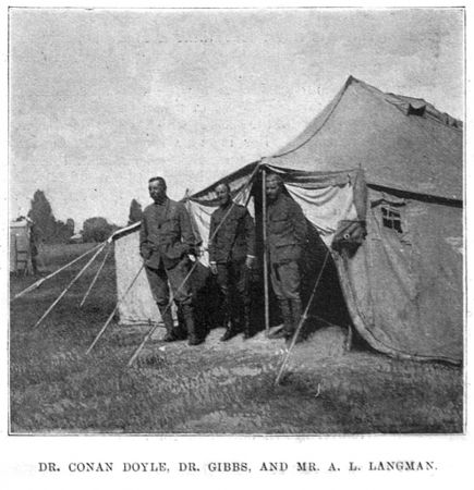 Arthur Conan Doyle, Dr. Gibbs and Mr. A. L. Langman at Bloemfontein.