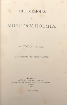 The Memoirs of Sherlock Holmes Title page (1894)