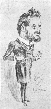 Caricature of Lyn Harding as Dr. Grimesby Rylott.