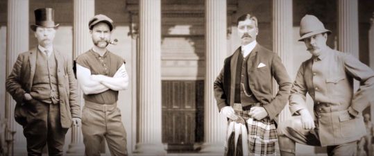 First from right: Sir Alfred Hornblower (in fact this the real Sir Arthur Conan Doyle)