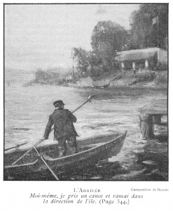 For my own part I took the dinghy and rowed for the island. [ill. by Beaume]