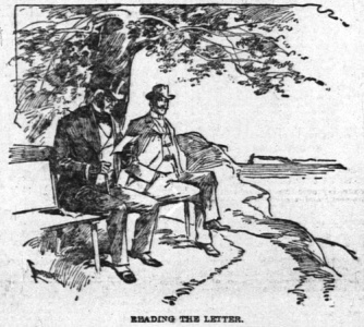 Reading the letter.