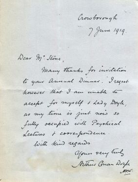 Letter to J. Harris Stone (7 june 1919)