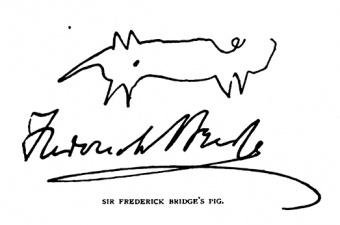 Sir Frederick Bridge's pig.