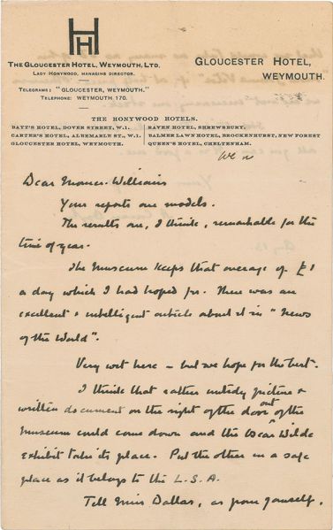 Letter to R. G. Monier-Williams (13 august [1925-1926])