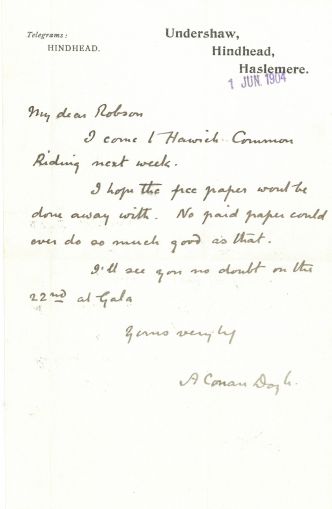 Letter to Mr. Robson (1 june 1904)