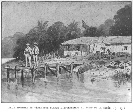 Two men in white suits were waiting upon the end of the jetty to receive me.