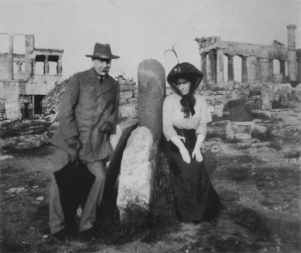 Arthur Conan Doyle at the Acropolis, Athens, Greece.