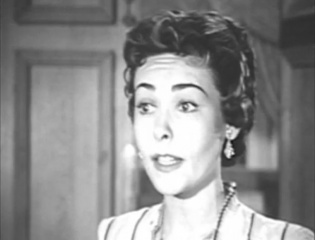 June Elliott as Rowena Featheringstone in episode The Case of the Laughing Mummy (1955)