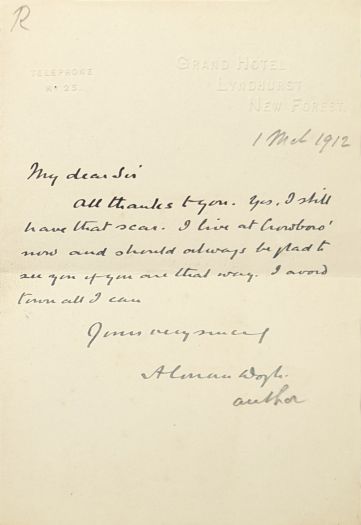 Letter about a scar (1 march 1912)