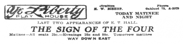 Ad in the Oakland Tribune (24 december 1911, p. 8)