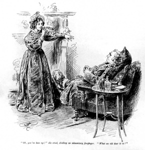"Oh, you've been up?" she cried, shaking an adminotory forefinger. "What an old dear it is?"