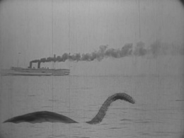 The brontosaurus escapes via the Thames
