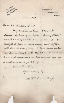 Letter to Dudley Ward (1 july 1910)