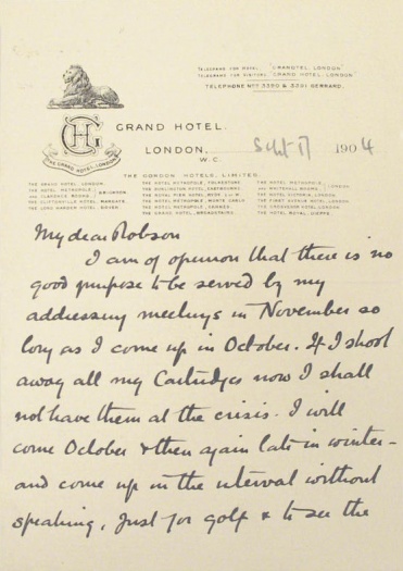 Letter to Robson (17 september 1904)