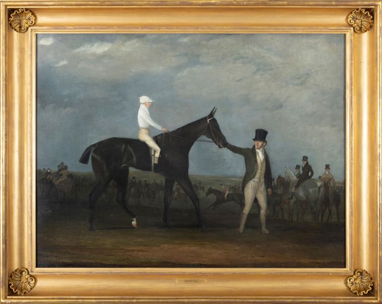 File:John-doyle-HB-painting-ca1820-a-racehorse-with-jockey-up-being-led-up-at-the-curragh.jpg