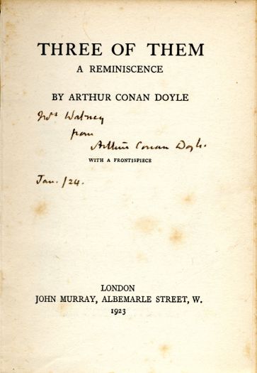 Mrs Walney from Arthur Conan Doyle Dedicace in Three of Them (John Murray, 1924)
