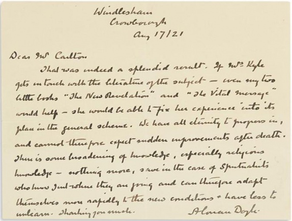 Letter to Mr. Gerald Carlton Jr. (17 august 1921)