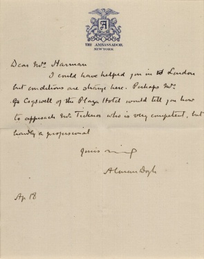Letter to Mrs. Harman (18 april 1922)
