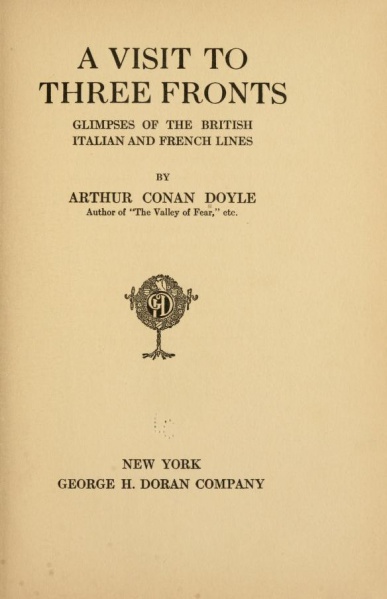 File:George-h-doran-1916-a-visit-to-three-fronts-titlepage.jpg