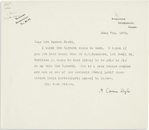Letter to Mrs. Dawson Scott (7 june 1930)