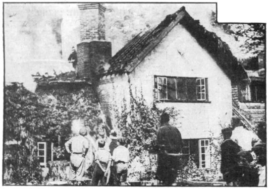 How Arthur Conan Doyle's house looked after fire was finally gotten under control (15 august 1929).