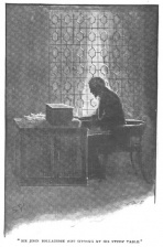"Sir John Bollamore was sitting at his study table."