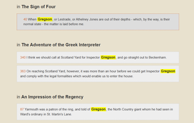 Explore Arthur Conan Doyle's fiction by keyword
