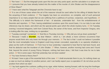 Highlighted keyword in text passage